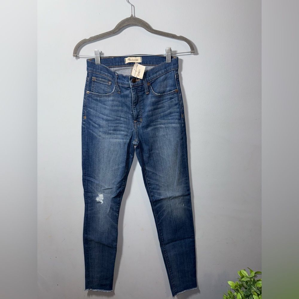 Madewell Womens 9” High Rise Skinny Denim Jeans Distressed Size 26 NWT